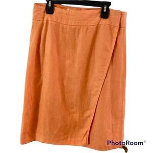 CARBONE French Peach Linen Wrap Skirt Size EU 42/Size Medium